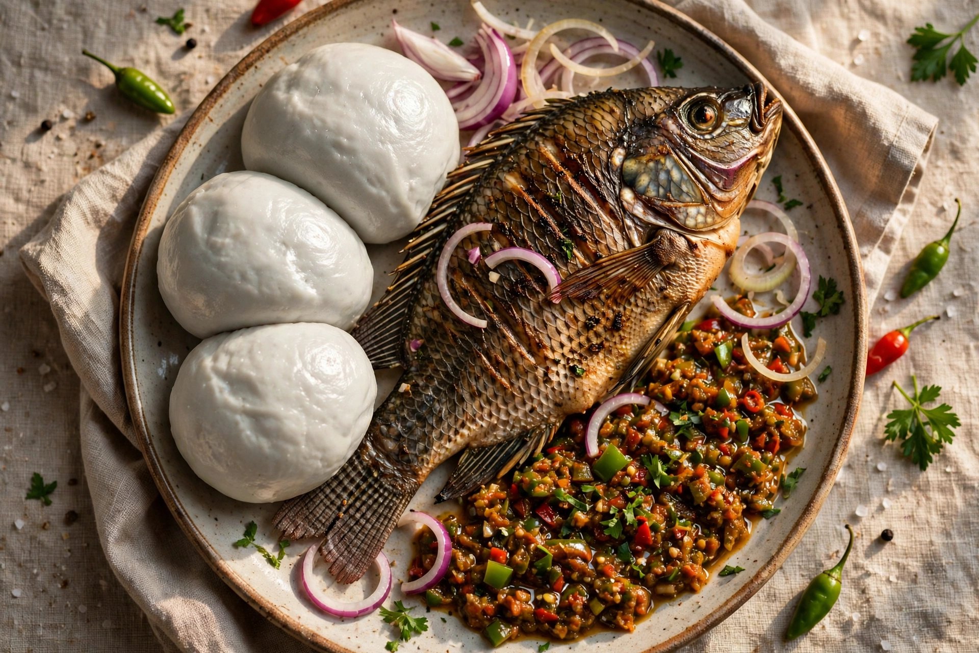 Banku and tilapia