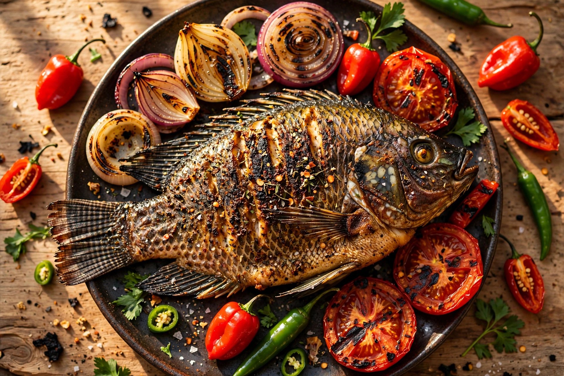 Grilled tilapia, Volta Kitchen style